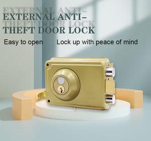 China Manufacturer Home Security Anti <strong>Thief</strong> Rim Lock Surface Mounted Deadlock Brass Latch <strong>Good</strong> Lock With Screw and Cheap Prices - Product Image 4
