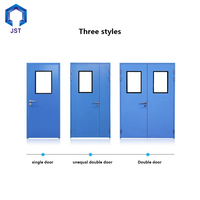 Porte en acier pour salle blanche médicale, intérieur en acier facile à nettoyer, portes de chambre de patient pour hôpital, entrée principale et bureau