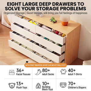 Mueble Alto de Lujo Moderno, Mueble de Almacenamiento de Madera Maciza con Diseño sin Tiradores para Sala de Estar, Apartamento u Hotel - Product Image 2