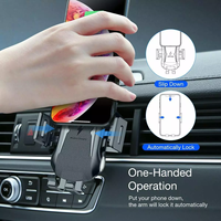 Chargeur de voiture sans fil 15W 2 en 1 Support de fixation automatique pour charge rapide US