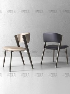 Ghế ăn ngoài trời bằng kim loại thiết kế nhà hàng khách sạn lưng cao phong cách Ý Bắc Âu bọc da hiện đại sang trọng cho bàn và phòng ăn - Product Image 3