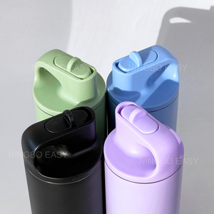600ml thép không gỉ chân không cách nhiệt Cốc du lịch Mug với xử lý và lật rơm Nắp cupholder thân thiện - Product Image 4