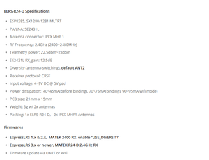 Module ELRS 2.4GHz ELRS-R24-D Nano d'origine MATEK Mateksys ExpressLRS pour drones de course RC mini longue portée - Product Image 6