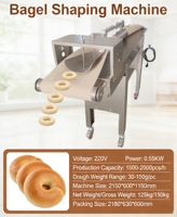 Paslanmaz Çelik Elektrikli Bagel Makinesi, Halka Şeklinde Ekmek Rulosu Şekillendirici, Fırın Donut ve Bagel Yapma Makinesi