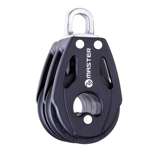 Polea doble maestra de 22 mm con rueda de 6 mm de diámetro de cable, herrajes marinos de aluminio para reparación y reemplazo de veleros y embarcaciones. - Product Image 1