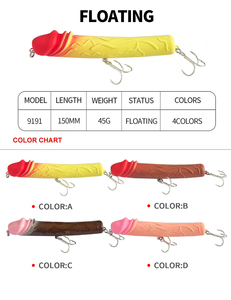 Esca Artificiale da <span class=keywords><strong>Pesca</strong></span> Topwater 150mm 45g, Crankbait a Forma di Pene, Wobbler per Luccio, Esca Dura per <span class=keywords><strong>Pesca</strong></span> <span class=keywords><strong>in</strong></span> <span class=keywords><strong>Mare</strong></span> - Product Image 6