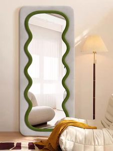 Fabricant personnalisé grand miroir mural irrégulier sur toute la longueur avec cadre en tissu miroir mural ondulé Espejo salle à manger cuisine - Product Image 6