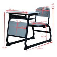 Conjunto de Mesa y Silla Integrados para Estudiantes Jordan School Furniture