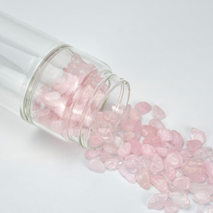 Bouteille d'eau en <span class=keywords><strong>cristal</strong></span> avec cristaux de guérison interchangeables - Améthyste, Quartz Rose, Bouteille pour thé en vrac, Verre infusé d'élixir de pierres précieuses - Product Image 4