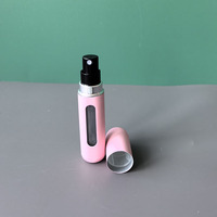 Botol Semprot Parfum Mini Kosong 5ml Bulat Perak Emas Pink, Botol Isi Ulang Portabel untuk Perjalanan dengan Tutup Semprot Kabut