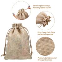 Sacs de rangement réutilisables en jute et organza avec logo personnalisé, pochettes en lin à fenêtre en maille pour supermarché, pour produits secs assortis