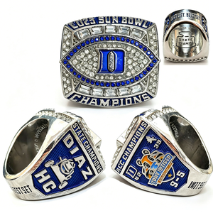 2025 ACC Duke <span class=keywords><strong>Blue</strong></span> Devils Futbol Sun Bowl Şampiyonluk Yüzükleri Seti, Ahşap Kutulu Alaşımlı Yapay Elmaslı Erkekler İçin Takı - Product Image 6