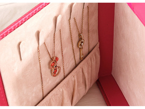 Étuis de présentation de bijoux portables carrés en cuir rose populaires pour les salons professionnels, boîte à bijoux de luxe - Product Image 3