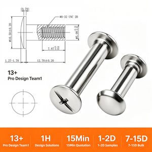 Custom Chicago <b>Screws</b> M4 M5 M6 Slotted <b>Binding</b> Posts Stainless Steel Aluminum Brass Book <b>Binding</b> Post <b>Screw</b> - Product Image 4