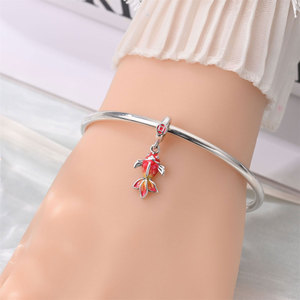 Chanceux Koi poisson enfants pendentif perles perles rougeoyantes classique <span class=keywords><strong>argent</strong></span> plaqué alliage zircone perles lunette réglage forme de <span class=keywords><strong>coeur</strong></span> - Product Image 5