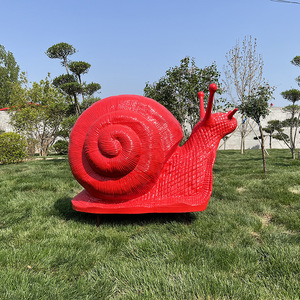 Sculpture d'escargot en fibre de verre pour décoration de jardin extérieur, animal de dessin animé, à poser au sol, forme irrégulière - Product Image 1