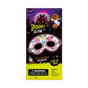Warna-warni Halloween novelty neon menyala dalam gelap masker pesta dekorasi hadiah anak