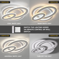 Plafonnier d'intérieur le plus populaire 102W, 3 températures de couleur réglables, plafonnier LED moderne avec télécommande