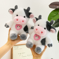 Peluche Vache Laitière Assise Créative et Mignonne, Confortable, en Forme de Badge, Coussin Doux