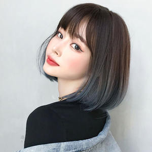 Pelucas 7JHH, Pelucas Cortas Bob Ombre Azul <span class=keywords><strong>para</strong></span> <span class=keywords><strong>Mujer</strong></span>, Venta al por Mayor, 150% 180% <span class=keywords><strong>de</strong></span> Densidad, Pelucas Bob Sintéticas sin Frente <span class=keywords><strong>de</strong></span> Encaje - Product Image 4