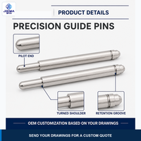 Broches de guidage usinées CNC sur mesure avec rainure de retenue à l'extrémité pilote, pièces métalliques pour machines, fourniture directe usine