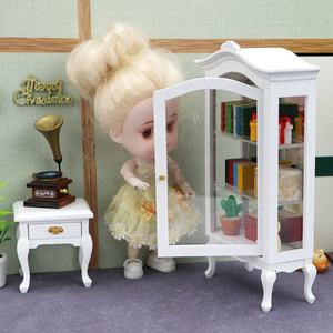 Modèle de meubles de maison de poupée miniature en bois Ob11 1:12 Jouet éducatif fait à la main Armoire à <span class=keywords><strong>vin</strong></span> - Product Image 4