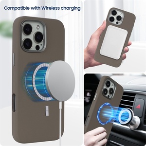 Funda de teléfono móvil magnética de carga inalámbrica de cuero PU de lujo Original oficial para iPhone 16 Pro Max 13 14 15 Pro - Product Image 3