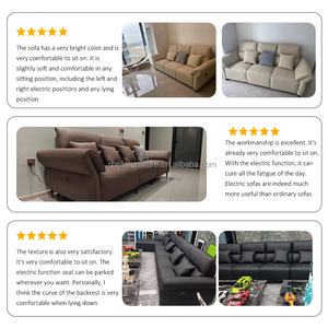 Phòng làm mềm da chức năng điện, tường không nghiêng, đơn vị nhỏ da bò, ghế sofa hạng nhất tối giản Ý - Product Image 4