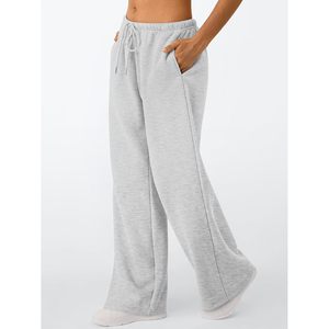 Pantalones de chándal anchos para mujer, de talle bajo, holgados, con cordón, con bolsillos, 100% algodón, tela de rizo, transpirables, joggers - Product Image 4