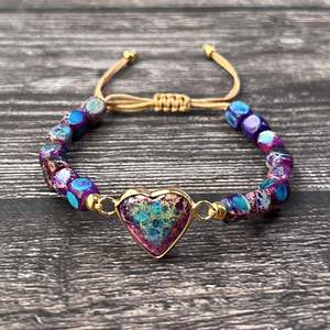 Natural Stone <b>Bracelet</b> Colorful Glass <b>Beaded</b> Creative Flow Exclusive Influencer Choice Item Handmade Customization - Product Image 5