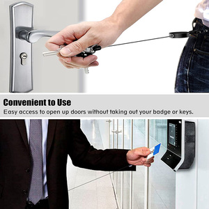 2-piece Set Custom Logo Round ABS Plastic Heavy‑Duty Retractable Yoyo Badge Reel With Wire Rope, Carabiner Key Ring, Lanyard - Product Image 4
