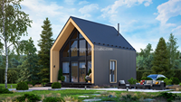 Villa préfabriquée modulaire en acier portable de 2 étages en forme de A de 40 pieds personnalisée pour maison familiale, hôtel ou petite maison conteneur