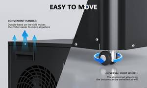 เครื่องทำความเย็นแบบจุ่มเย็น1HP สีดำ ambohr IPX5 R410A กันน้ำที่มีการฆ่าเชื้อโอโซนที่มีประสิทธิภาพการกระจายความร้อน - Product Image 5