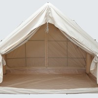 Tente de camping gonflable familiale 6-8 personnes en tissu Oxford/coton, 2 chambres, 1 salon, résistante aux UV, imperméable, quatre saisons