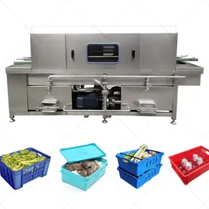 Hot Water Fish Seafood Crate Washing Machine Basket Cleaning Machine Lid Washer Box Washing Machine