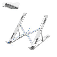 Support pour ordinateur portable en aluminium réglable à 7 niveaux compatible avec les supports et supports de bureau pour ordinateurs portables de 9 à 15.6 pouces