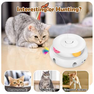 Indoor Kitten 3 in 1 Interactive Movement Rotating Toy Electric Feather Bouncing Butterfly Track Ball Turntable Pet <strong>Cat</strong> Products - Product Image 4