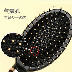 Juego de herramientas de peinado, 3 piezas, cepillo redondo negro con cojín de aire para masaje, para hombres y mujeres, para la población en general, 20 cm o más - Product Image 2