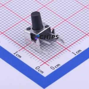 TC-1102N-C-DS-B Tactile Switch Bent Lead Through Hole,6x6mm Switch Single Pole Single Throw Round Button 2.6N Right Angle Insert - Product Image 1