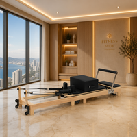 Reformer de Pilates pliable en bois de chêne, certifié CE, machine d'entraînement compacte pour la maison avec système à ressorts