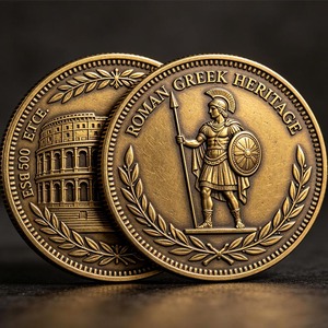 Pièces <span class=keywords><strong>de</strong></span> monnaie européennes en métal personnalisées avec logo sur mesure, souvenirs <span class=keywords><strong>de</strong></span> collection, pièces <span class=keywords><strong>de</strong></span> monnaie antiques romaines et grecques - Product Image 1