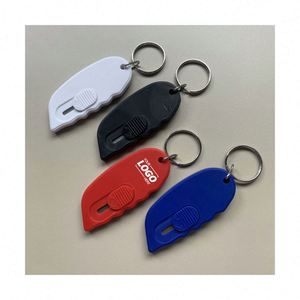<b>Leaf</b>/Peapod Keychain Knife Unique Metal Box Cutter Keyring - Custom Logo Available - Product Image 1