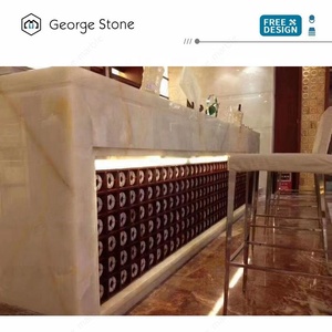 Dalles de grande taille en onyx <span class=keywords><strong>blanc</strong></span> naturel poli de luxe moderne personnalisées avec des veines dorées pour la décoration d'hôtels et de villas - Product Image 5