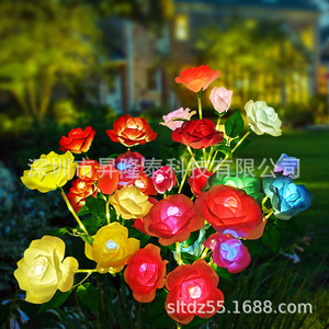 Solar Garden <b>Lights</b> Led <b>Rose</b> Flower Solar Powered Waterproof Outdoor Decor For Yard Patio Landscape - Product Image 1