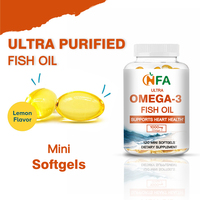 Offre Spéciale : Capsules d'Huile de Poisson Ultra Oméga-3 – Favorisent la Santé Cardiaque – Mini Gélules Saveur Citron pour Adultes