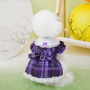Vestido de Primavera para Perros Pequeños, Estilo Osito de Peluche, a Cuadros, de Poliéster, con Botones de Tracción, Modelo C056 - Product Image 6