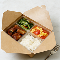 Boîtes alimentaires jetables en papier kraft, fournitures de traiteur à emporter personnalisées