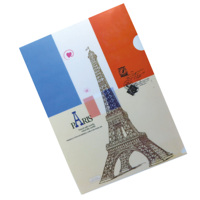 Carpeta de Archivo en Forma de L de Plástico PP A4 Personalizada con Impresión a Todo Color, Producto de Archivo de Alta Calidad