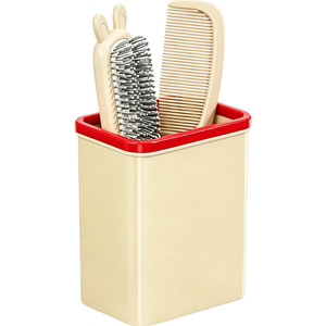 <b>Wall</b> <b>Mounted</b> Storage Box Off White Red Cosmetic Organizer For Bathroom Toilet Makeup Brush Comb <b>Toothbrush</b> <b>Holder</b> - Product Image 4