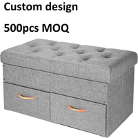 Repose-pieds pliant personnalisé multifonctionnel 84*42*42cm usage domestique salon entrée chambre tabouret de rangement banc pouf